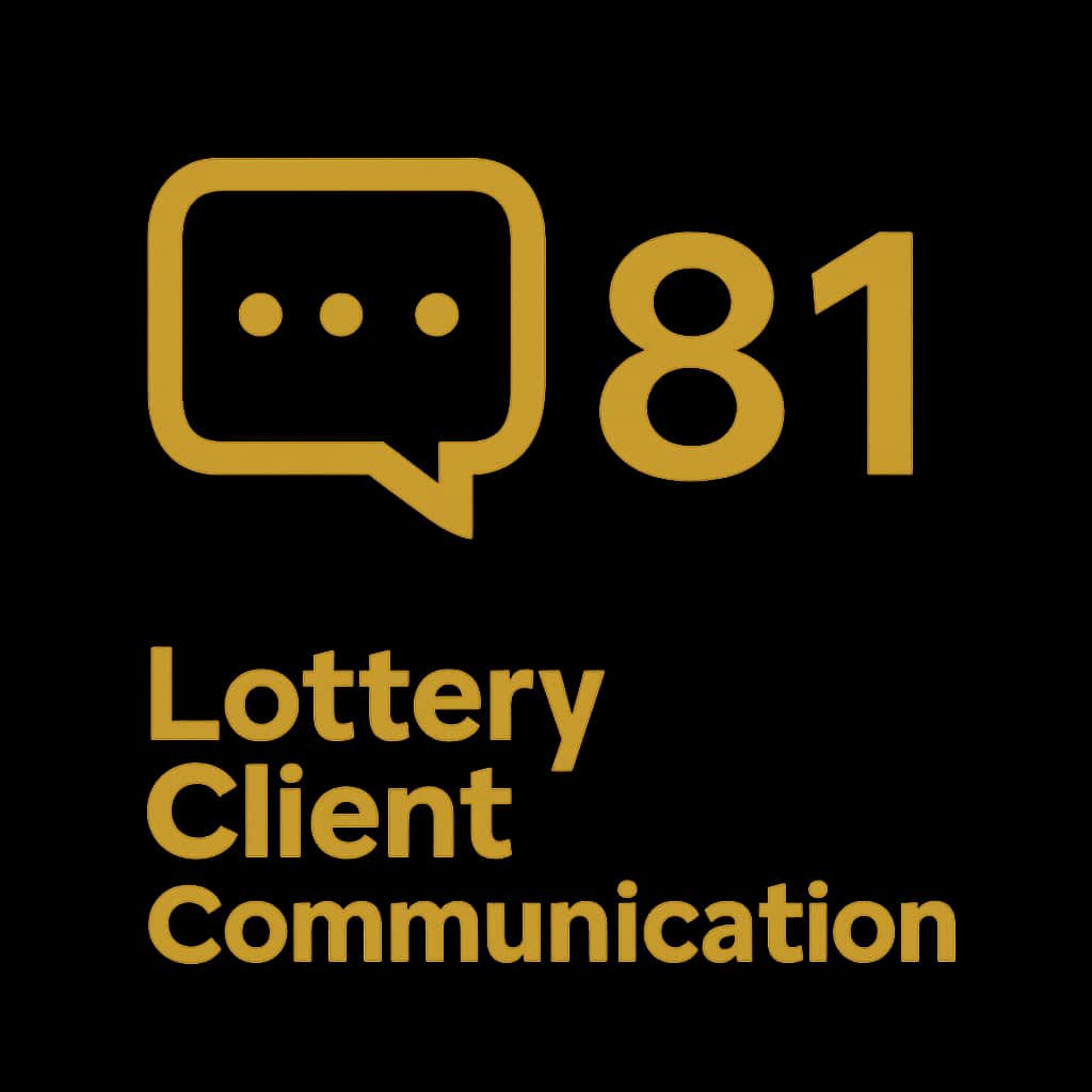 A badge symbolizing 81 Lottery Client Communication assistance and guidance.