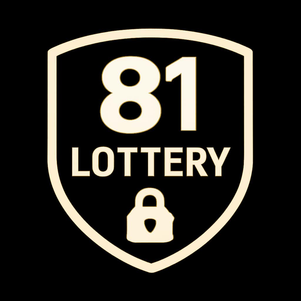 A badge symbolizing security for the 81 Lottery.