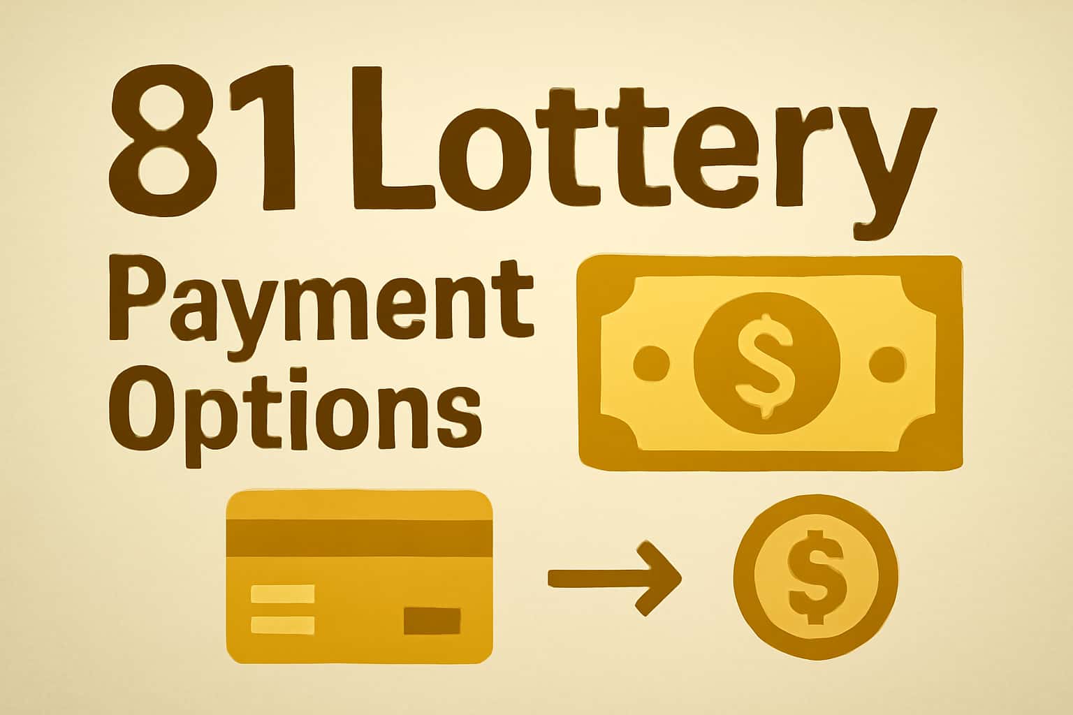 An informative graphic illustrating various payment options for 81 Lottery.