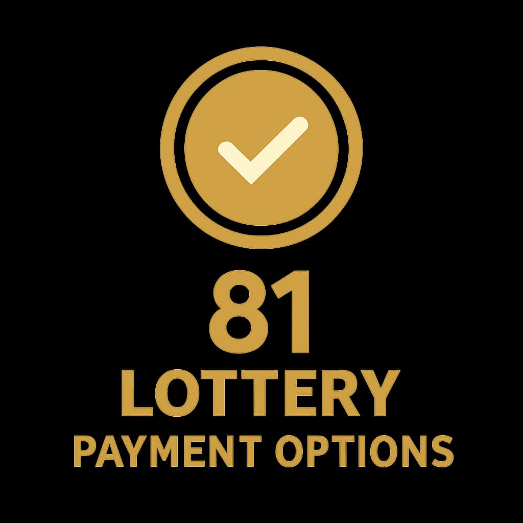 A badge symbolizing the payment options available for 81 Lottery.
