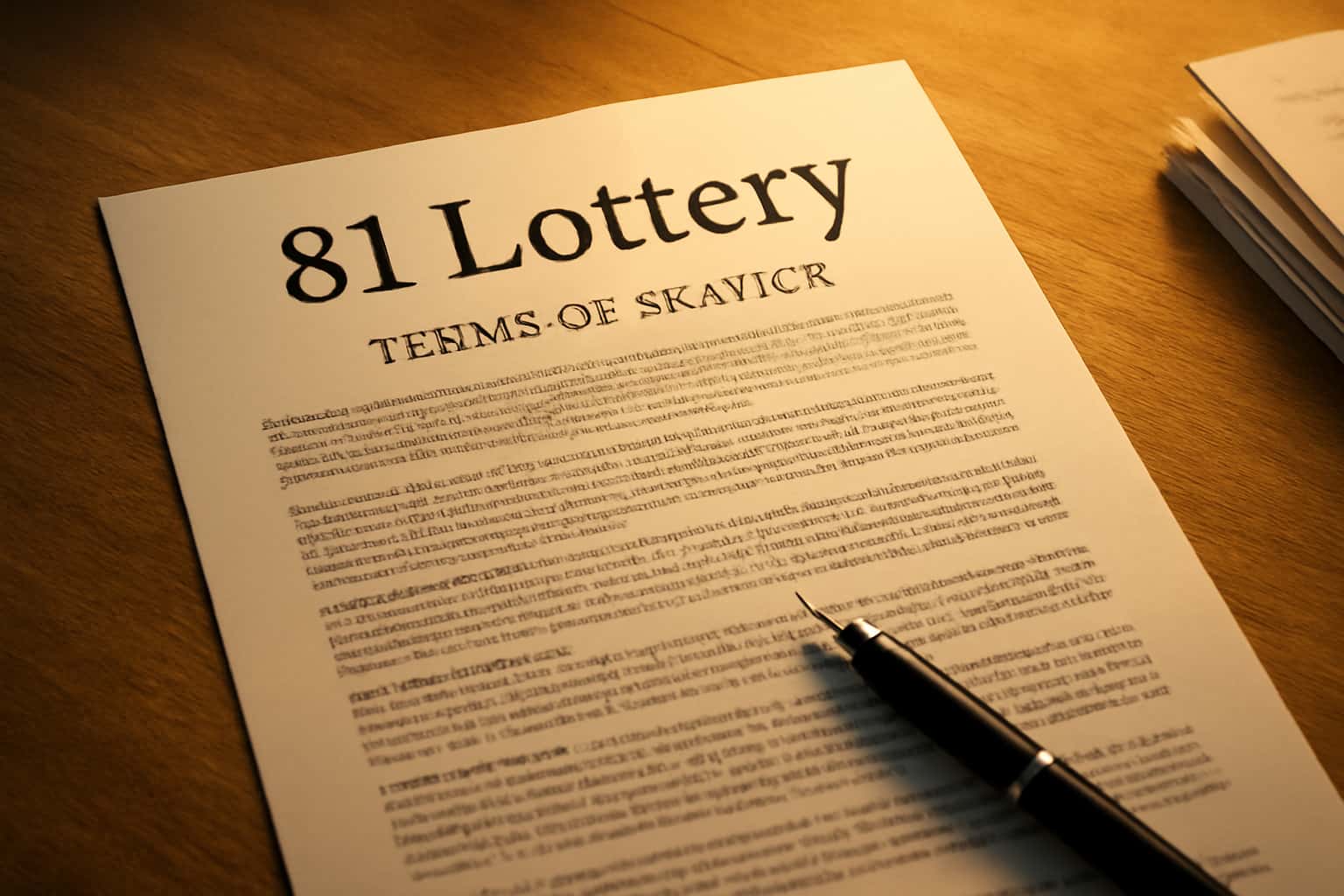 An informative scene depicting the 81 Lottery Terms of Service with clean design and clear text.