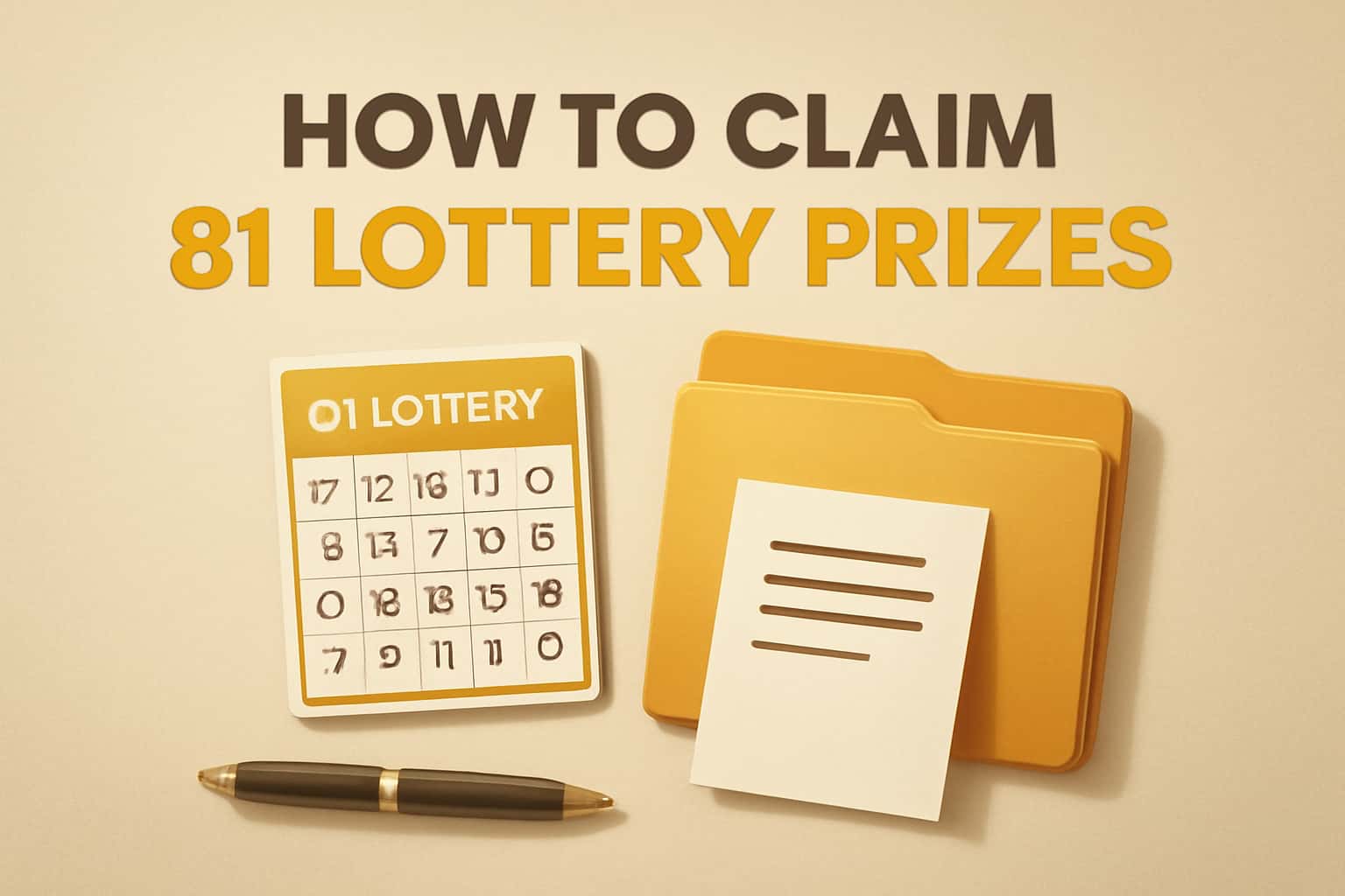 Informational visual representation of the process for claiming 81 Lottery prizes.