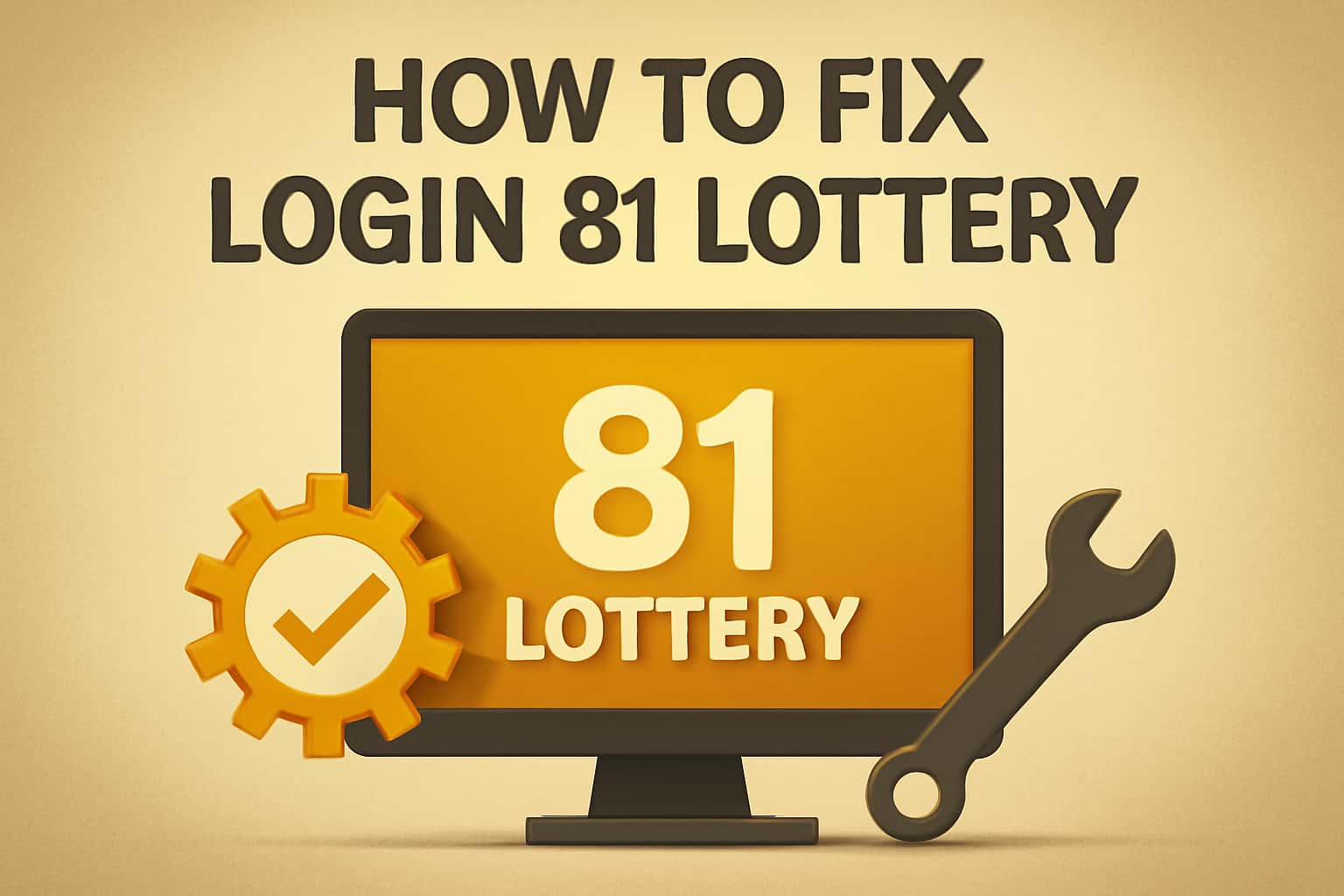 An informative scene depicting the process of fixing login issues for 81 Lottery.