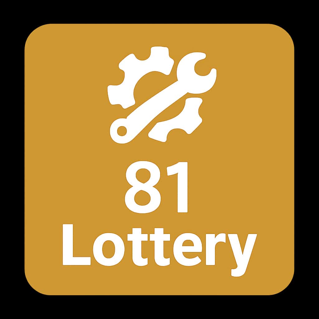 A simple badge illustrating 81 Lottery login assistance.
